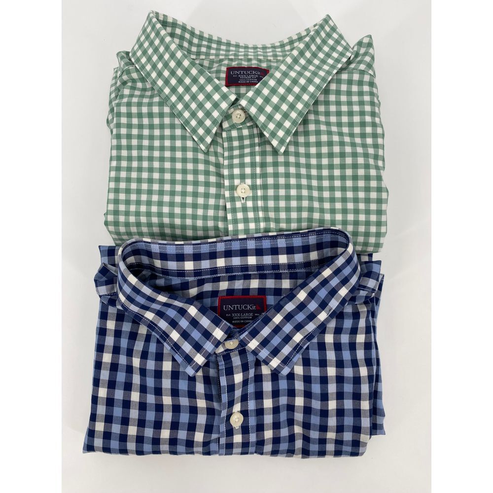 Untuck It XXXLarge Mens 3XL Artezin Blue/White & Green/White Regular Fit Lot 2